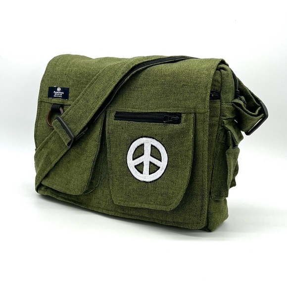 Multi pocket Cotton Embroidered Laptop Messenger Bag - Picture 4 of 15
